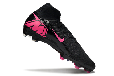 Unisex Nike Air Zoom Mercurial Superfly 10 Elite FG Firm Ground High-Tops Football Boots - Black/Neon Pink/Blue Burst
