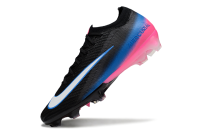 Unisex Nike Air Zoom Mercurial Vapor 16 Elite FG Firm Ground Low-Tops Football Boots - Black/Electric Blue/Pink Blast