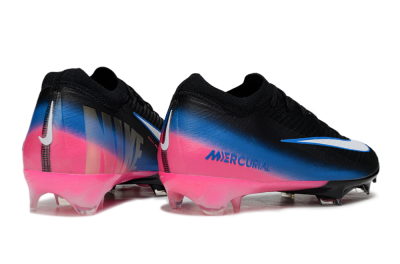 Unisex Nike Air Zoom Mercurial Vapor 16 Elite FG Firm Ground Low-Tops Football Boots - Black/Electric Blue/Pink Blast