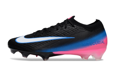 Unisex Nike Air Zoom Mercurial Vapor 16 Elite FG Firm Ground Low-Tops Football Boots - Black/Electric Blue/Pink Blast
