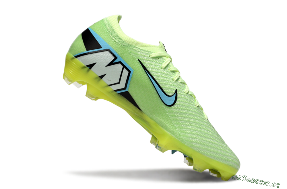 Unisex Nike Air Zoom Mercurial Vapor 16 Elite FG Firm Ground Low-Tops Football Boots - Lime/Aqua Blue/Neon Yellow 4