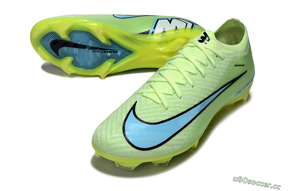 Unisex Nike Air Zoom Mercurial Vapor 16 Elite FG Firm Ground Low-Tops Football Boots - Lime/Aqua Blue/Neon Yellow 3