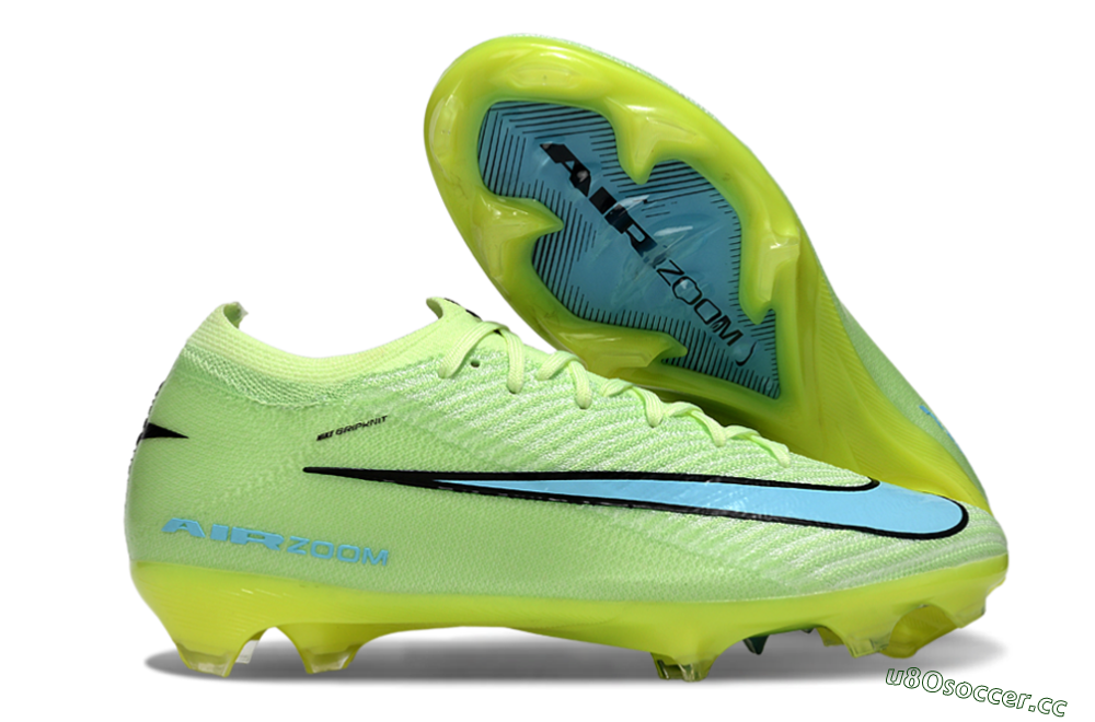 Unisex Nike Air Zoom Mercurial Vapor 16 Elite FG Firm Ground Low-Tops Football Boots - Lime/Aqua Blue/Neon Yellow 2