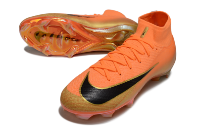 Unisex Nike Air Zoom Mercurial Superfly 10 Elite FG Firm Ground High-Tops Football Boots - Orange/Sunset Orange/Gold Wave