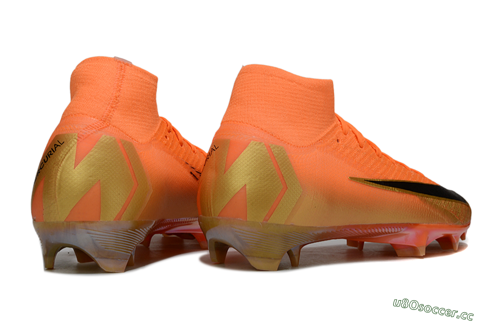 Unisex Nike Air Zoom Mercurial Superfly 10 Elite FG Firm Ground High-Tops Football Boots - Orange/Sunset Orange/Gold Wave 6