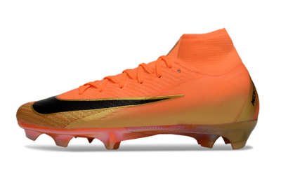 Unisex Nike Air Zoom Mercurial Superfly 10 Elite FG Firm Ground High-Tops Football Boots - Orange/Sunset Orange/Gold Wave