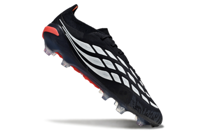 Men's Adidas Predator 26 Elite FG Firm Ground Low-Tops Football Boots - Black/Red/White