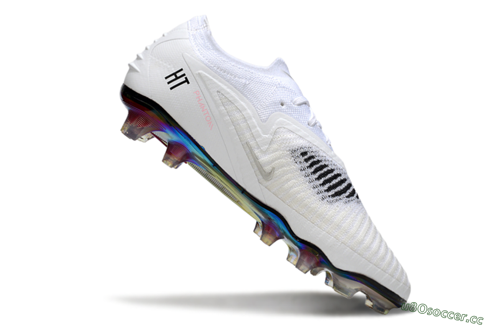 Unisex Nike Phantom 6 Low Elite FG Firm Ground Low-Tops Football Boots - White/Iridescent/Light Pink 4