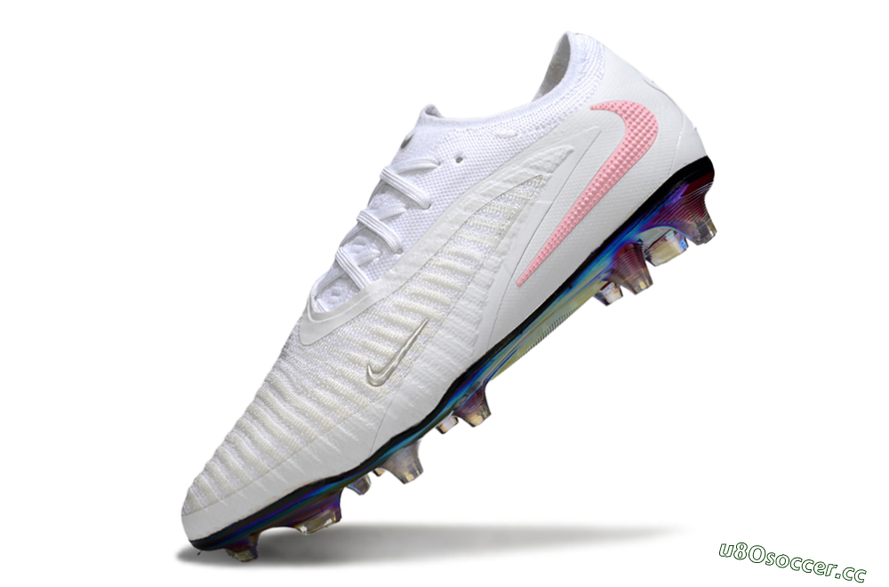 Unisex Nike Phantom 6 Low Elite FG Firm Ground Low-Tops Football Boots - White/Iridescent/Light Pink 5