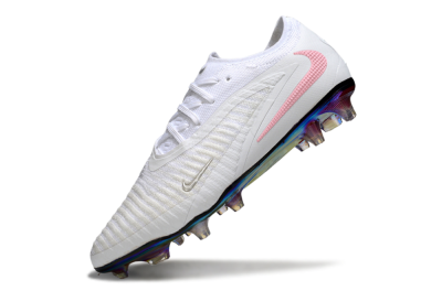 Unisex Nike Phantom 6 Low Elite FG Firm Ground Low-Tops Football Boots - White/Iridescent/Light Pink