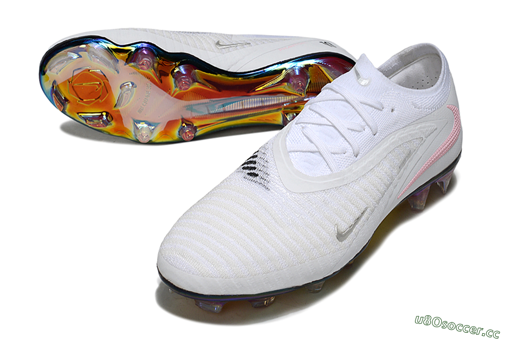 Unisex Nike Phantom 6 Low Elite FG Firm Ground Low-Tops Football Boots - White/Iridescent/Light Pink 3