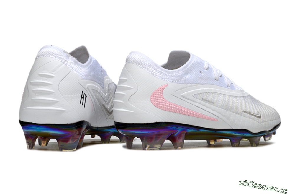 Unisex Nike Phantom 6 Low Elite FG Firm Ground Low-Tops Football Boots - White/Iridescent/Light Pink 6