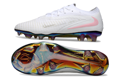 Unisex Nike Phantom 6 Low Elite FG Firm Ground Low-Tops Football Boots - White/Iridescent/Light Pink