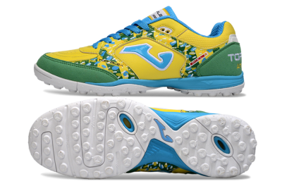 Men's Joma Top Flex TF Artificial Turf Low-Tops Football Shoes - Yellow/Aquatic Blue/Grass Green