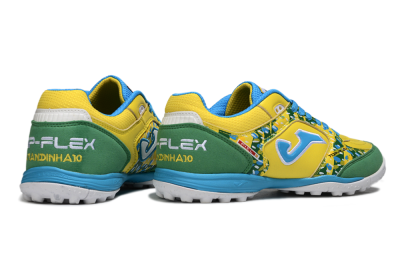 Men's Joma Top Flex TF Artificial Turf Low-Tops Football Shoes - Yellow/Aquatic Blue/Grass Green