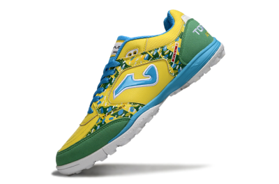 Men's Joma Top Flex TF Artificial Turf Low-Tops Football Shoes - Yellow/Aquatic Blue/Grass Green