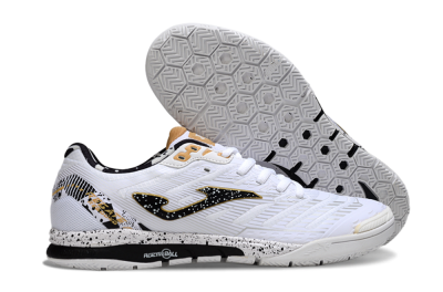 Men's Joma Top Flex IC Indoor & Futsal Low-Tops Football Shoes - White/Black/Gold