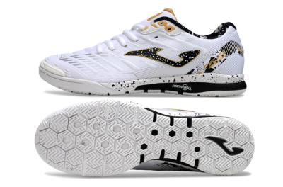Men's Joma Top Flex IC Indoor & Futsal Low-Tops Football Shoes - White/Black/Gold