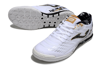 Men's Joma Top Flex IC Indoor & Futsal Low-Tops Football Shoes - White/Black/Gold
