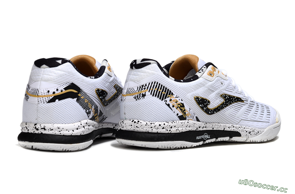 Men's Joma Top Flex IC Indoor & Futsal Low-Tops Football Shoes - White/Black/Gold 6