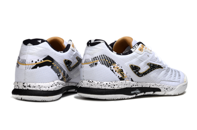 Men's Joma Top Flex IC Indoor & Futsal Low-Tops Football Shoes - White/Black/Gold