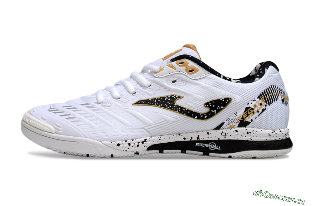 Men's Joma Top Flex IC Indoor & Futsal Low-Tops Football Shoes - White/Black/Gold 0