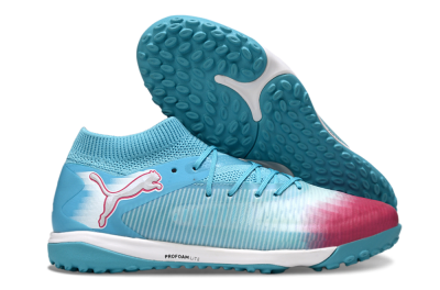 Men's Puma Future 8 Ultimate TF Artificial Turf Low-Tops Football Boots - Aqua/Sunset Pink/Turquoise Blue
