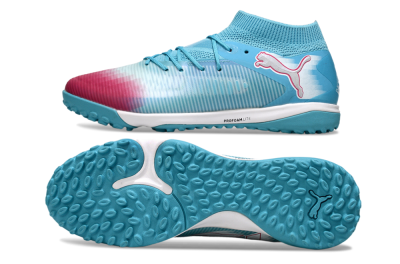 Men's Puma Future 8 Ultimate TF Artificial Turf Low-Tops Football Boots - Aqua/Sunset Pink/Turquoise Blue