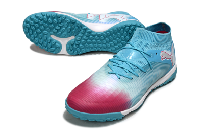 Men's Puma Future 8 Ultimate TF Artificial Turf Low-Tops Football Boots - Aqua/Sunset Pink/Turquoise Blue