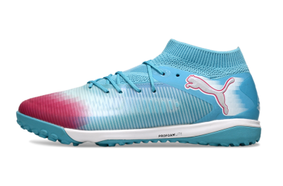 Men's Puma Future 8 Ultimate TF Artificial Turf Low-Tops Football Boots - Aqua/Sunset Pink/Turquoise Blue