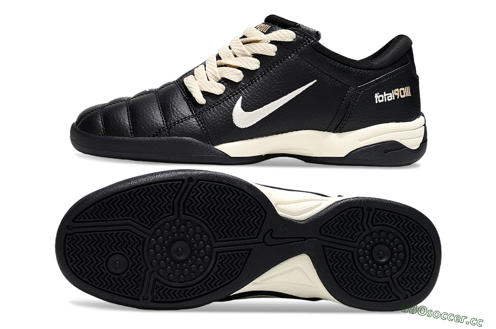 Men's Nike Total 90 III IC Indoor & Futsal Low-Tops Football Shoes - Black/Cream/Black 1