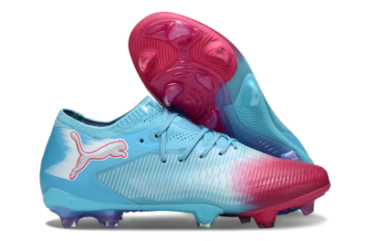 Men's Puma Future 8 Ultimate FG Firm Ground Low-Tops Football Boots - Blue/Turquoise Splash/Crimson Burst