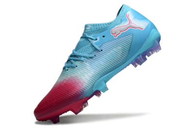 Men's Puma Future 8 Ultimate FG Firm Ground Low-Tops Football Boots - Blue/Turquoise Splash/Crimson Burst