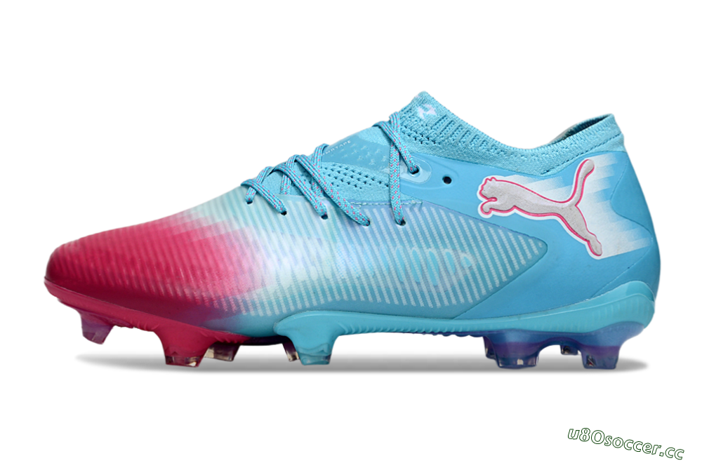 Men's Puma Future 8 Ultimate FG Firm Ground Low-Tops Football Boots - Blue/Turquoise Splash/Crimson Burst 0