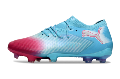 Men's Puma Future 8 Ultimate FG Firm Ground Low-Tops Football Boots - Blue/Turquoise Splash/Crimson Burst