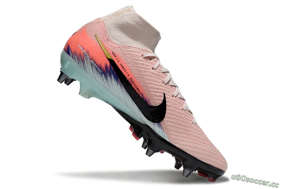 Men's Nike Air Zoom Mercurial Superfly 10 Elite SG Soft Ground High-Tops Football Boots - Pink/Sunset Pink/Aqua Blue 4