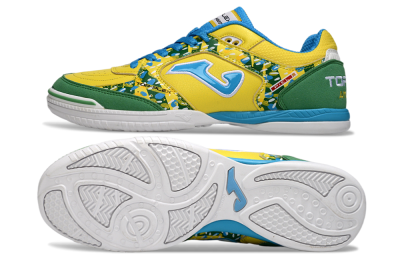 Men's Joma Top Flex IC Indoor & Futsal Low-Tops Football Shoes - Yellow/Green Grass/Blue Sky