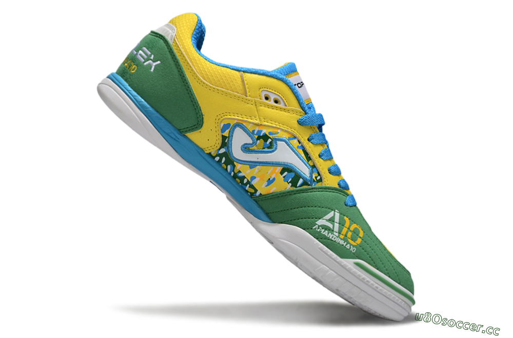 Men's Joma Top Flex IC Indoor & Futsal Low-Tops Football Shoes - Yellow/Green Grass/Blue Sky 4
