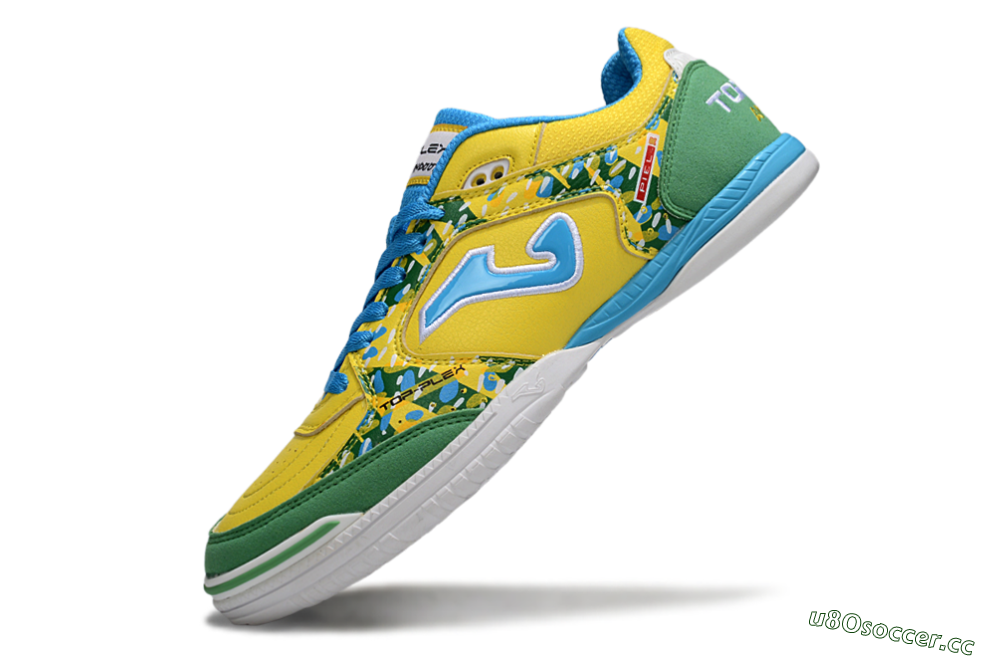 Men's Joma Top Flex IC Indoor & Futsal Low-Tops Football Shoes - Yellow/Green Grass/Blue Sky 5