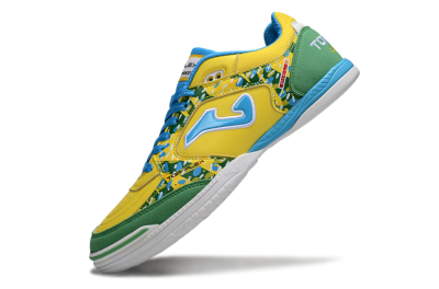Men's Joma Top Flex IC Indoor & Futsal Low-Tops Football Shoes - Yellow/Green Grass/Blue Sky