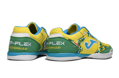 Men's Joma Top Flex IC Indoor & Futsal Low-Tops Football Shoes - Yellow/Green Grass/Blue Sky