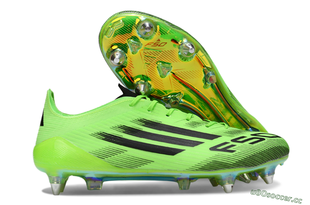 Men's Adidas F50 Elite SG Soft Ground Low-Tops Football Boots - Green/Neon Green/Black 2