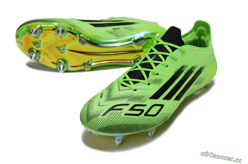 Men's Adidas F50 Elite SG Soft Ground Low-Tops Football Boots - Green/Neon Green/Black 3