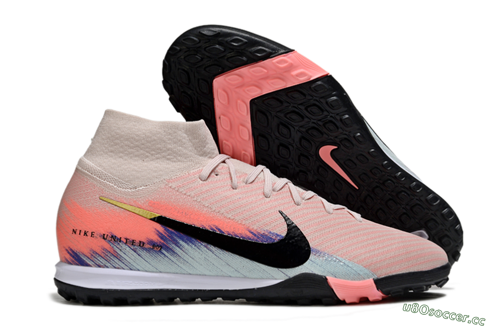 Unisex Nike Air Zoom Mercurial Superfly 10 Elite TF Artificial Turf High-Tops Football Shoes - Pink/Coral Dawn/Black Shadow 2