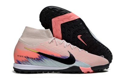 Unisex Nike Air Zoom Mercurial Superfly 10 Elite TF Artificial Turf High-Tops Football Shoes - Pink/Coral Dawn/Black Shadow