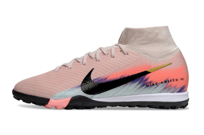 Unisex Nike Air Zoom Mercurial Superfly 10 Elite TF Artificial Turf High-Tops Football Shoes - Pink/Coral Dawn/Black Shadow
