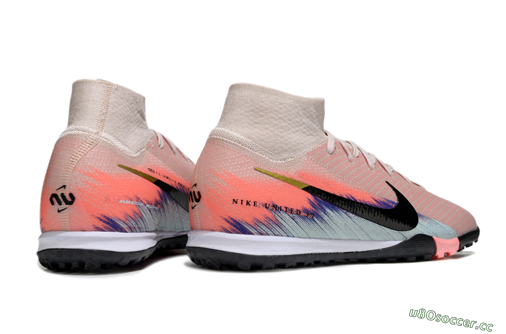 Unisex Nike Air Zoom Mercurial Superfly 10 Elite TF Artificial Turf High-Tops Football Shoes - Pink/Coral Dawn/Black Shadow 6