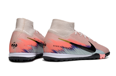 Unisex Nike Air Zoom Mercurial Superfly 10 Elite TF Artificial Turf High-Tops Football Shoes - Pink/Coral Dawn/Black Shadow