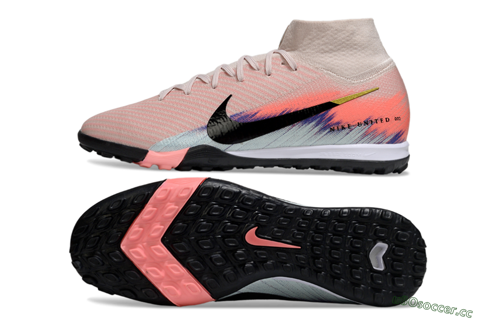 Unisex Nike Air Zoom Mercurial Superfly 10 Elite TF Artificial Turf High-Tops Football Shoes - Pink/Coral Dawn/Black Shadow 1