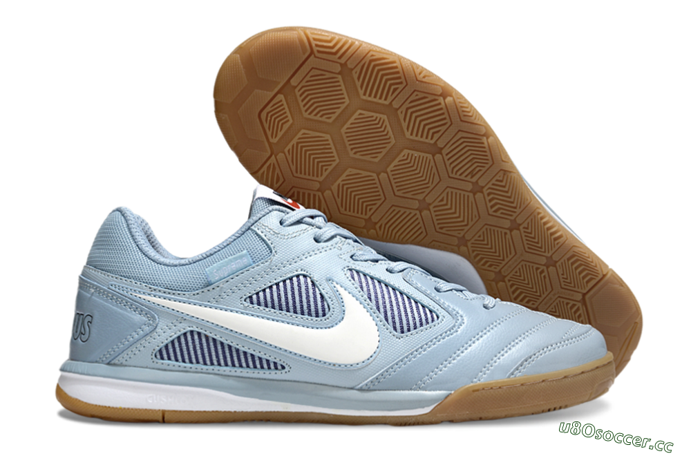 Men's Supreme x Nike SB Gato IC Indoor & Futsal Low-Tops Football Shoes - Blue/Sky Blue/Sand 2